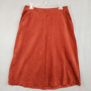 Prologue Size 10 Skirt Rust Orange Corduroy Midi Pockets A Line Zippered‎